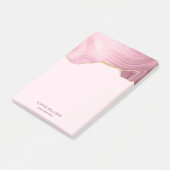 Roze marmer Gold Glitter Post-it® Notes (Schuin)