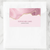 Roze marmer Gold Glitter Rechthoekige Sticker (Tas)