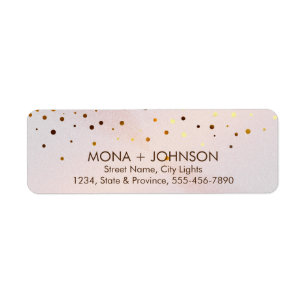 Roze marmer Gold Glitter Sparkle Confetti Stippen Etiket