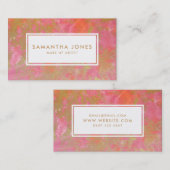 Roze marmer Gold make up artiest Visitekaartje (Voorkant / Achterkant)