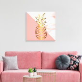 Roze marmer Gold Pineappel Canvas Afdruk (Insitu (Woonkamer))
