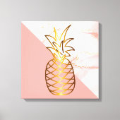 Roze marmer Gold Pineappel Canvas Afdruk (Voorkant)