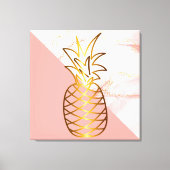 Roze marmer Gold Pineapple Canvas Afdrukken (Voorkant)