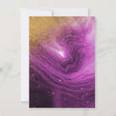 Roze marmer & Gold Streamers Happy Retirement  Kaart (Achterkant)