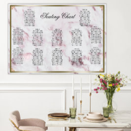 Roze marmer Golden Pearls Weddenschap Poster