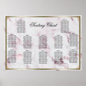 Roze marmer Golden Pearls Weddenschap Poster (Voorkant)