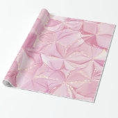 Roze Marmer Goud Geode Abstract Patroon Cadeaupapier (Uitgerold)