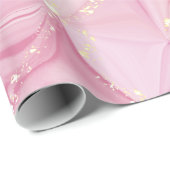 Roze Marmer Goud Geode Abstract Patroon Cadeaupapier (Rol Hoek)