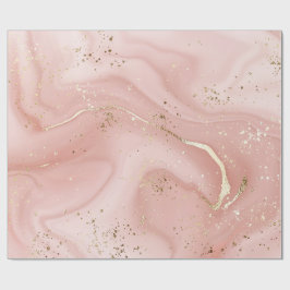 Roze Marmer Goud Glitter Abstract Patroon Cadeaupapier