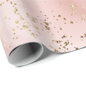 Roze Marmer Goud Glitter Abstract Patroon Cadeaupapier (Rol Hoek)