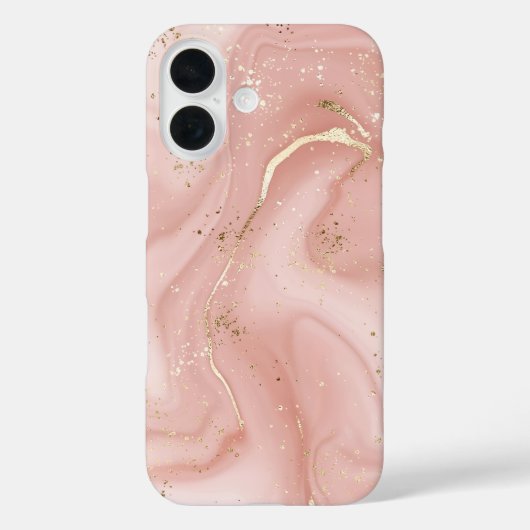 Roze Marmer Goud Glitter Abstract Patroon Case-Mate iPhone Case (Achterkant)