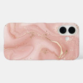 Roze Marmer Goud Glitter Abstract Patroon Case-Mate iPhone Case (Achterkant (horizontaal))