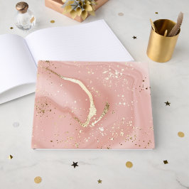 Roze Marmer Goud Glitter Abstract Patroon Gastenboek