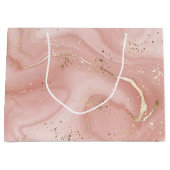 Roze Marmer Goud Glitter Abstract Patroon Groot Cadeauzakje (Voorkant)