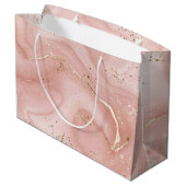 Roze Marmer Goud Glitter Abstract Patroon Groot Cadeauzakje (Achterkant Gekanteld)