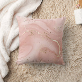 Roze Marmer Goud Glitter Abstract Patroon Kussen