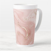 Roze Marmer Goud Glitter Abstract Patroon Latte Mok (Rechterhoek)