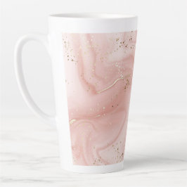 Roze Marmer Goud Glitter Abstract Patroon Latte Mok