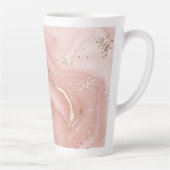 Roze Marmer Goud Glitter Abstract Patroon Latte Mok (Rechts)