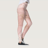 Roze Marmer Goud Glitter Abstract Patroon Leggings (Rechts)