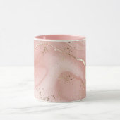 Roze Marmer Goud Glitter Abstract Patroon Mok (Midden)