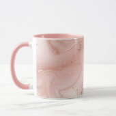 Roze Marmer Goud Glitter Abstract Patroon Mok (Links)