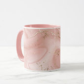 Roze Marmer Goud Glitter Abstract Patroon Mok (Voorkant links)
