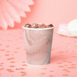 Roze Marmer Goud Glitter Abstract Patroon Papieren Bekers