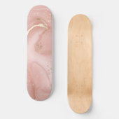 Roze Marmer Goud Glitter Abstract Patroon Persoonlijk Skateboard (Voorkant)