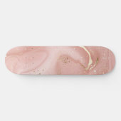 Roze Marmer Goud Glitter Abstract Patroon Persoonlijk Skateboard (Horizontaal)