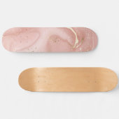 Roze Marmer Goud Glitter Abstract Patroon Persoonlijk Skateboard (Horizontaal)