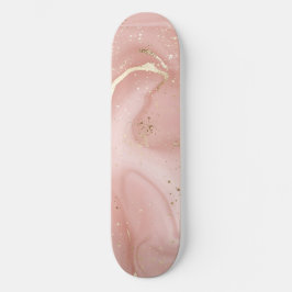 Roze Marmer Goud Glitter Abstract Patroon Persoonlijk Skateboard