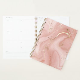 Roze Marmer Goud Glitter Abstract Patroon Planner