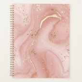 Roze Marmer Goud Glitter Abstract Patroon Planner (Voorkant)