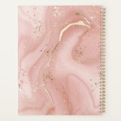 Roze Marmer Goud Glitter Abstract Patroon Planner (Achterkant)