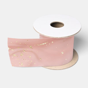 Roze Marmer Goud Glitter Abstract Patroon Satijnen Lint