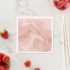 Roze Marmer Goud Glitter Abstract Patroon Servet
