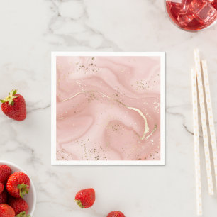 Roze Marmer Goud Glitter Abstract Patroon Servet