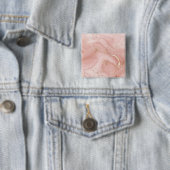 Roze Marmer Goud Glitter Abstract Patroon Vierkante Button 5,1 Cm (In situ)