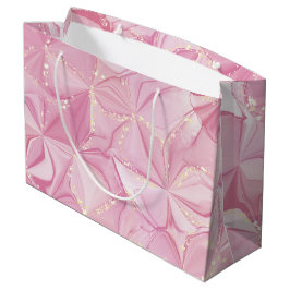 Roze Marmer Gouden Geode Abstract Patroon Groot Cadeauzakje