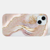 Roze Marmer Gouden Glitters Case-Mate iPhone Case (Achterkant (horizontaal))