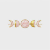 Roze Marmer Gouden Halve Maan Fasensymbool Sticker (Voorkant)