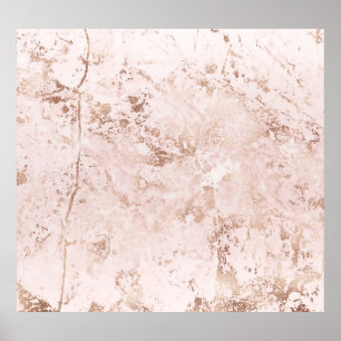 Roze marmer: gouden textuur achtergrond. poster
