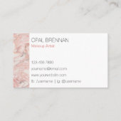 Roze marmer Gray Modern Visitekaartje (Achterkant)