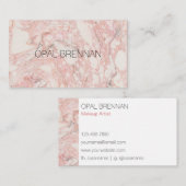 Roze marmer Gray Modern Visitekaartje (Voorkant / Achterkant)