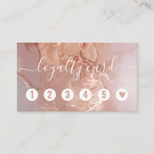 Roze marmer Hair Nails Beauty Salon Loyalty-kaarte Klantenkaartje