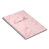 Roze Marmer Handtekening Notitieboek (Rechterzijde)