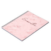 Roze Marmer Handtekening Notitieboek (Linkerzijde)