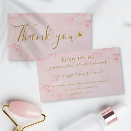 Roze marmer Hartelijk dank voor de Kaart van de ko