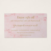 Roze marmer Hartelijk dank voor de Kaart van de ko (Achterkant)